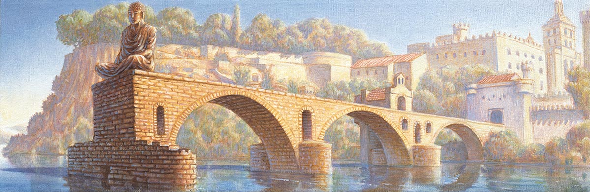 (Meditation) Sur Le Pont D’Avignon | oil on canvas | 2006 | 9″ X 27″