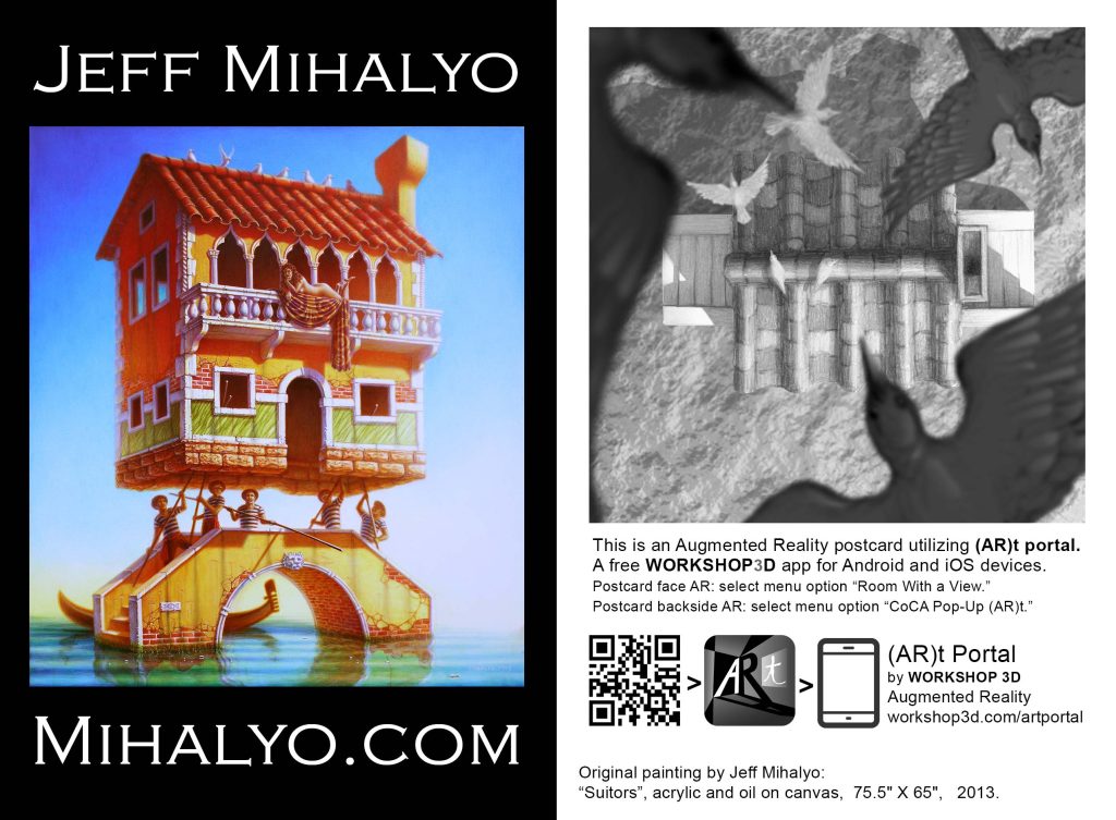 Mihalyo Augmented Reality Postcard. Front and backside art. 2018